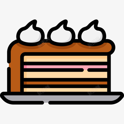 蛋糕片生日23线形颜色图标svg_新图网 https://ixintu.com 生日23 线形颜色 蛋糕片