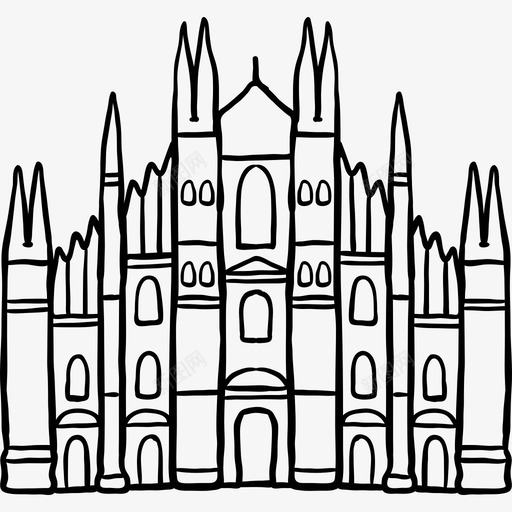 米兰大教堂世界纪念碑2黑色图标svg_新图网 https://ixintu.com 世界纪念碑2 米兰大教堂 黑色
