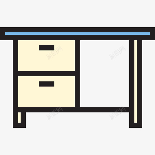 桌子家用家具5线性颜色图标svg_新图网 https://ixintu.com 家用家具5 桌子 线性颜色