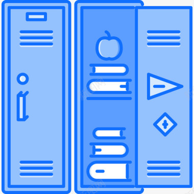 储物柜学校32蓝色图标图标