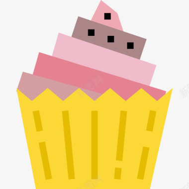 纸杯蛋糕食品和饮料3扁平图标图标