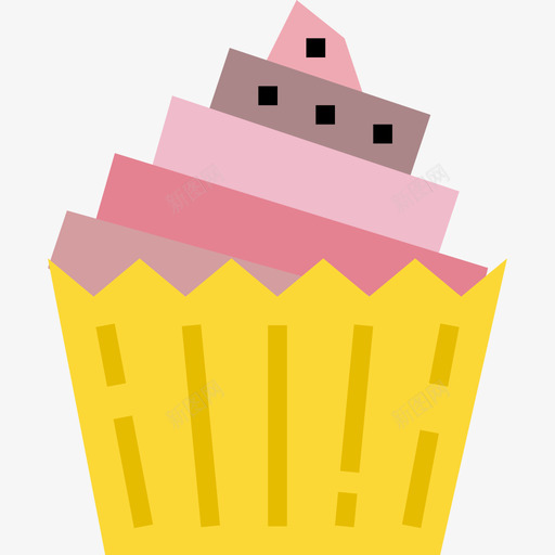 纸杯蛋糕食品和饮料3扁平图标svg_新图网 https://ixintu.com 扁平 纸杯蛋糕 食品和饮料3