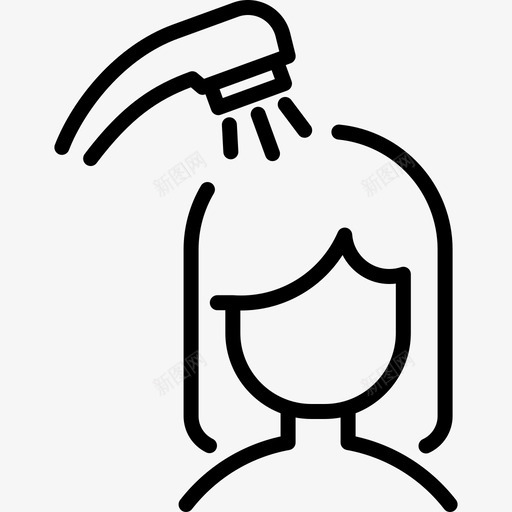 洗头卫生常规3直发图标svg_新图网 https://ixintu.com 卫生常规3 洗头 直发