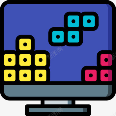 俄罗斯方块游戏开发5线性颜色图标图标
