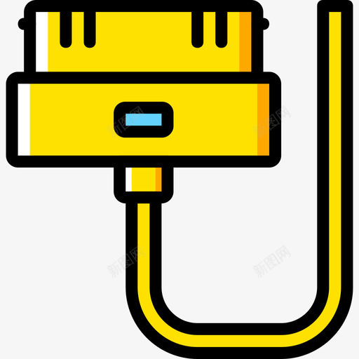 插头连接器电缆4黄色图标svg_新图网 https://ixintu.com 插头 连接器电缆4 黄色