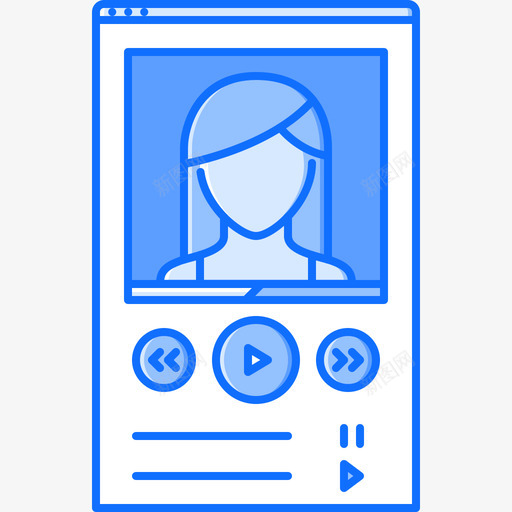 音乐接口54蓝色图标svg_新图网 https://ixintu.com 接口54 蓝色 音乐