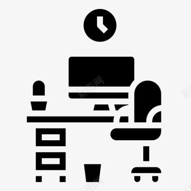 办公桌办公椅工作室图标图标