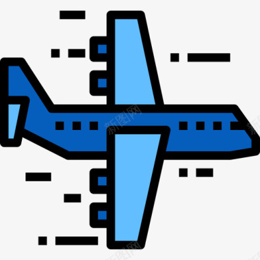 飞机飞行物流9线颜色图标图标