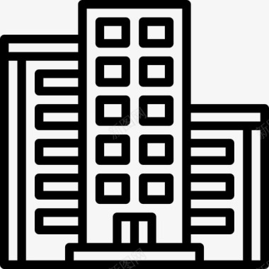 建筑物城市要素27线性图标图标