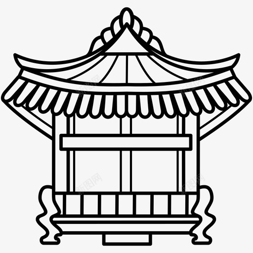 汉克韩国乡村图标svg_新图网 https://ixintu.com 乡村 亚洲家园 亚洲建筑 传统建筑 汉克 韩国