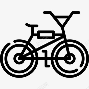 自行车80年代4直线型图标图标