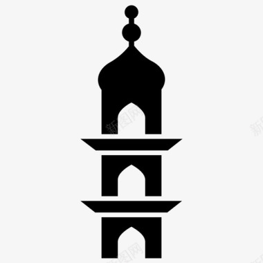 清真寺宣礼塔清真寺纳马兹图标图标