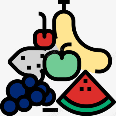 果汁健康7原色图标图标