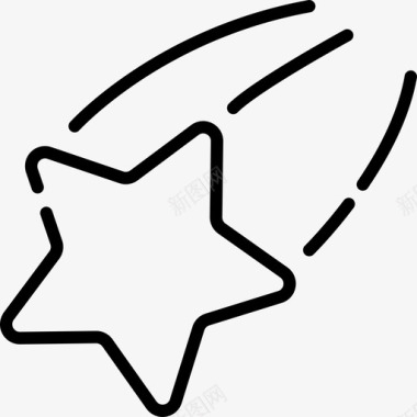 流星旅行地点表情符号线性图标图标