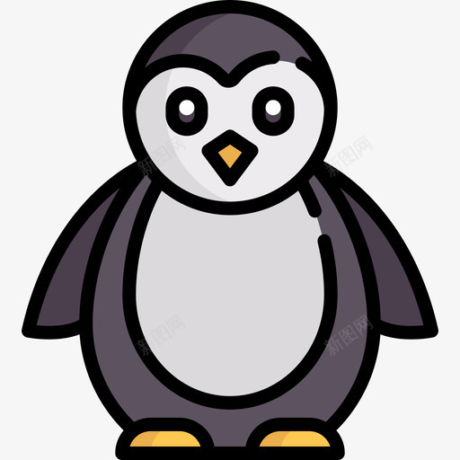 企鹅动物与自然2线性颜色图标svg_新图网 https://ixintu.com 企鹅 动物与自然2 线性颜色