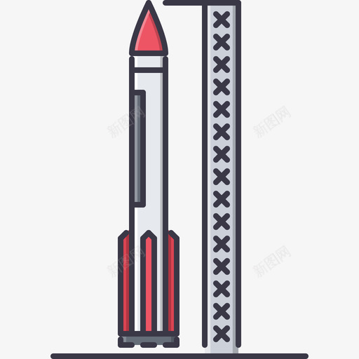 火箭太空50彩色图标svg_新图网 https://ixintu.com 太空50 彩色 火箭