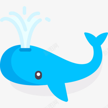 鲸鱼动物和自然扁平图标图标