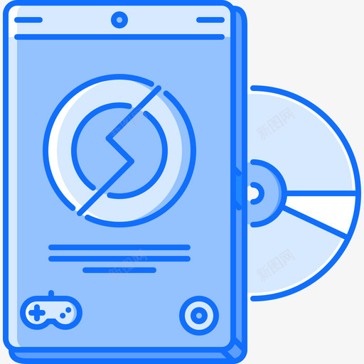 磁盘游戏5蓝色图标svg_新图网 https://ixintu.com 游戏5 磁盘 蓝色