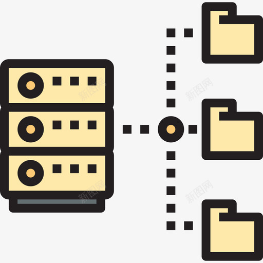 文件夹网络和数据库线颜色图标svg_新图网 https://ixintu.com 文件夹 线颜色 网络和数据库