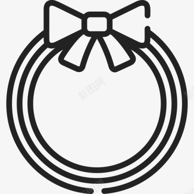 圣诞花环装饰快乐图标图标