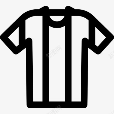 T恤足球5码直线型图标图标