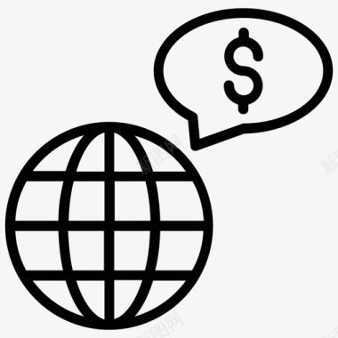 全球金融全球货币国际收益图标图标