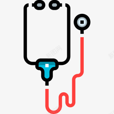 听诊器医疗器械11线色图标图标