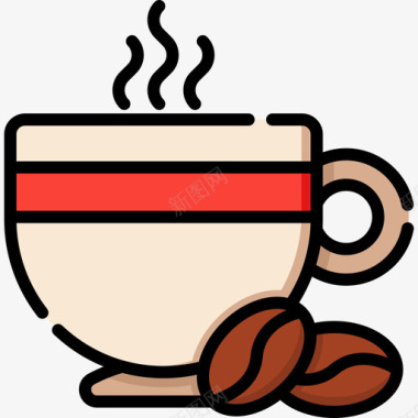 咖啡早餐原色图标图标