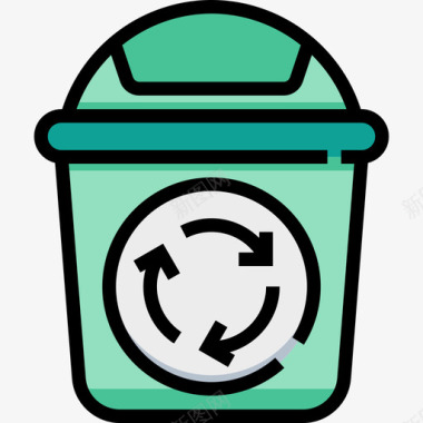 回收箱商务必备品3线性颜色图标图标