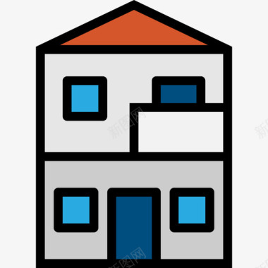 住宅不动产65线性颜色图标图标