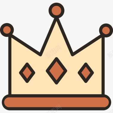 皇冠中世纪11线性颜色图标图标