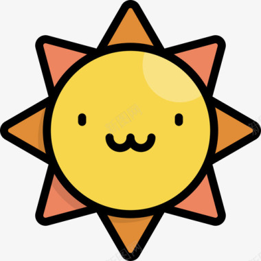 太阳天气50线性颜色图标图标