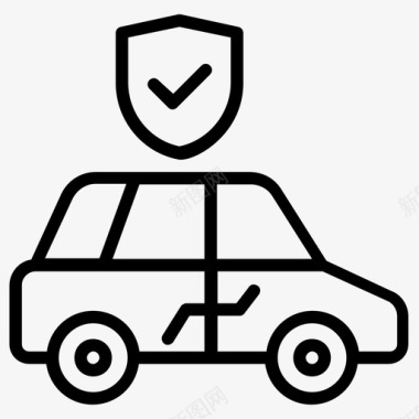 汽车安全汽车保险汽车保护图标图标