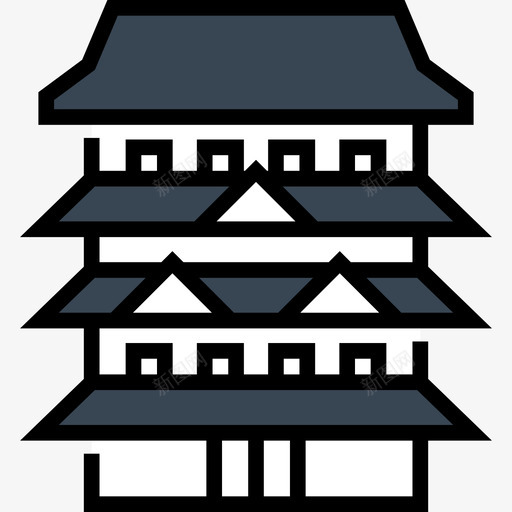 城堡日本16线性颜色图标svg_新图网 https://ixintu.com 城堡 日本16 线性颜色