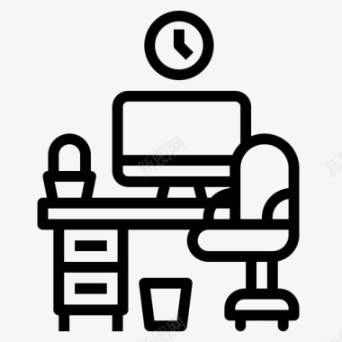 办公桌办公椅工作室图标图标
