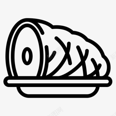 感恩节火腿烹饪食物图标图标