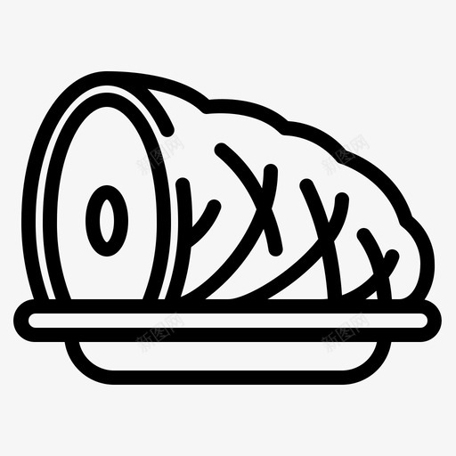 感恩节火腿烹饪食物图标svg_新图网 https://ixintu.com 感恩节火腿 烹饪 肉 食物