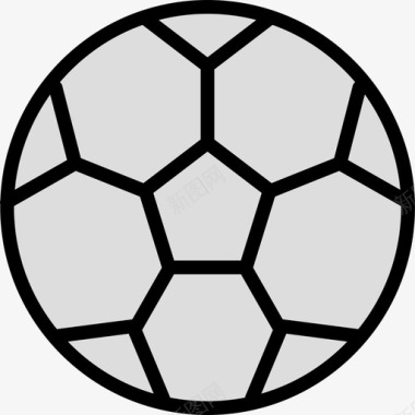 足球户外活动9线性颜色图标图标