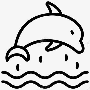 海豚卡通海豚鱼图标图标