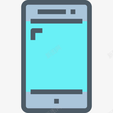智能手机设备和技术3线性颜色图标图标