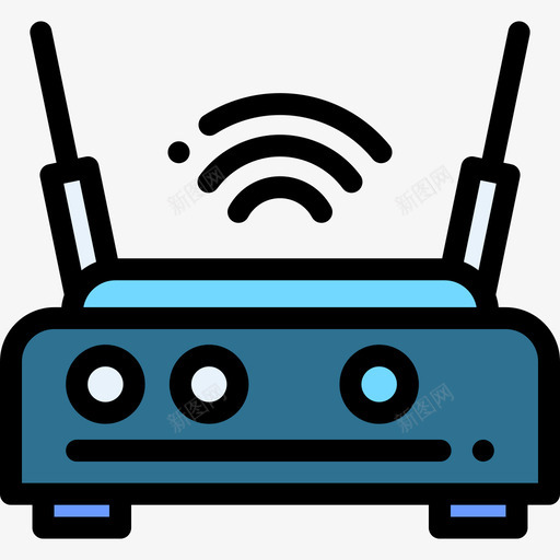 路由器计算机组件4线颜色图标svg_新图网 https://ixintu.com 线颜色 计算机组件4 路由器