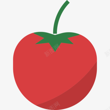 番茄水果和蔬菜10个平的图标图标