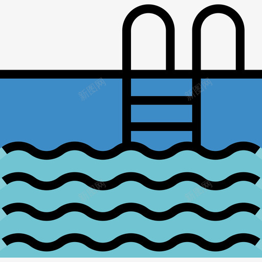 游泳池旅游94线性颜色图标svg_新图网 https://ixintu.com 旅游94 游泳池 线性颜色