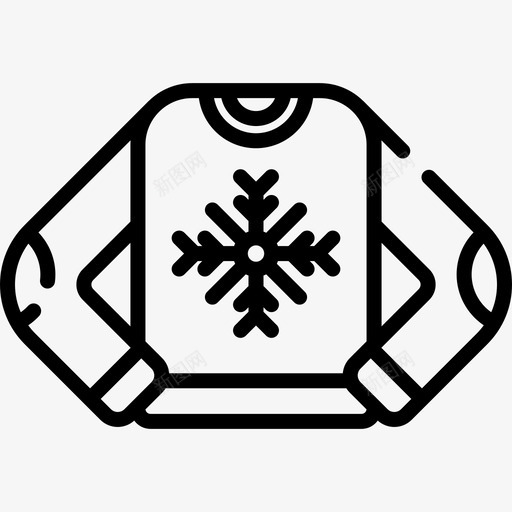 毛衣圣诞92直线型图标svg_新图网 https://ixintu.com 圣诞92 毛衣 直线型