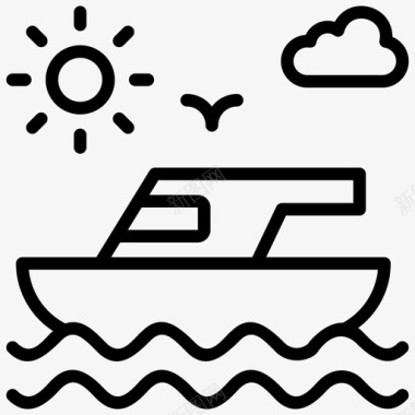 渔船划船摩托艇图标图标