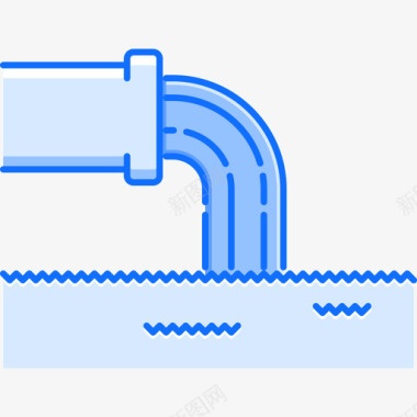 废水自然41蓝色图标图标