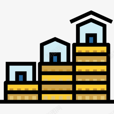 住宅不动产65线性颜色图标图标
