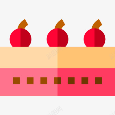 蛋糕块甜点4扁平图标图标
