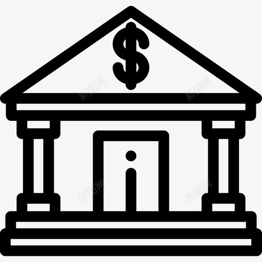 银行城市元素8线性图标svg_新图网 https://ixintu.com 城市元素8 线性 银行