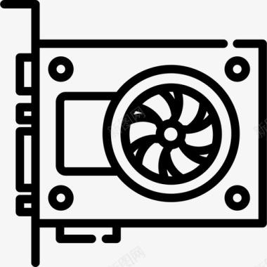 视频卡技术5线性图标图标